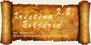 Kristina Biljurić vizit kartica